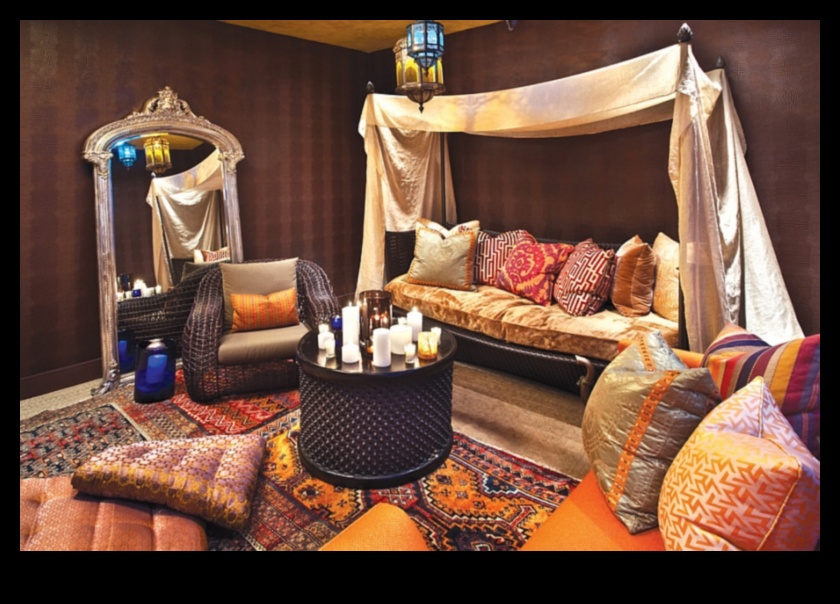 Decor marocan pentru sufragerie Un spațiu cald și primitor 9 Cum pot realiza un decor de sufragerie marocan cu modele complicate?